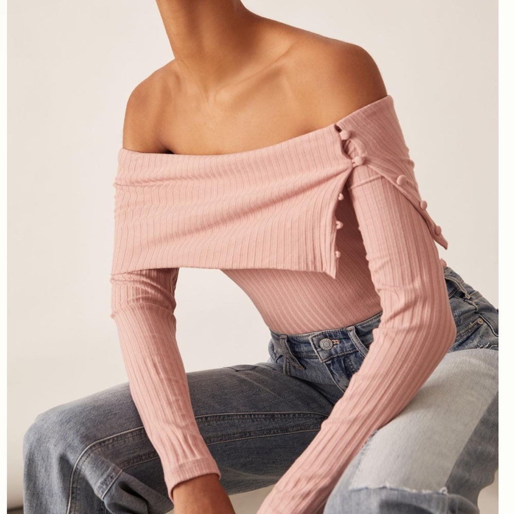 Anthropology Off the Shoulder Top, Pink NWT Size Small